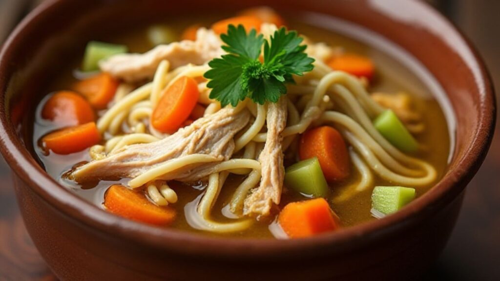 Chicken Noodle Soup with Rotisserie Chicken - A warm and hearty soup perfect for leftovers