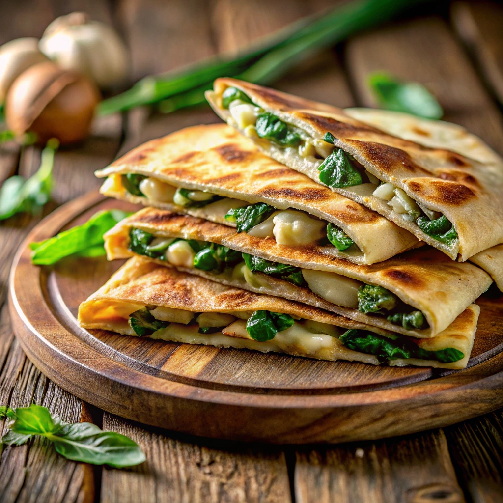 baked spinach mushroom quesadillas servings